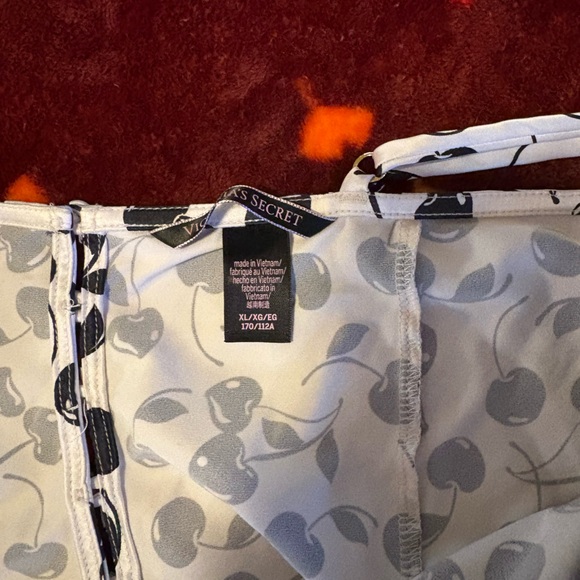 Victoria's Secret White and Gray Cherry Pattern Top - Picture 3 of 3